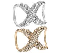 AKOOSY Clip de Anillo para Bufanda Gemas de Imitación, Material de Aleación, Diseño Delicado y Fuerte Sujeción para Fiestas de Baile y Bodas, Pack de 2 Piezas