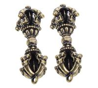 AKOOSY Colgantes Budistas Vajra De Latón Vintage 2 Piezas, Amuletos Rituales Para Colección y Protección Espiritual, Diseño Antiguo Para Uso En Llavero y Collar, Unisex, Estilo Artesanal Tibetano