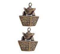 AKOOSY Colgantes de Llavero de Latón Vintage 2 Piezas Diseño Retro para Decoración de Llaves y Bricolaje Accesorios Unisex Uso Diario Obsequio Artesanal