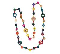 AKOOSY Collar Bohemio Retro con Cuentas de Madera y Colgante de para Mujer Estilo Étnico Vintage Accesorio para Fiesta y Diario