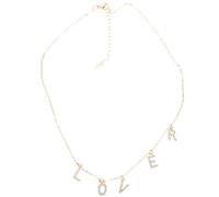 AKOOSY Collar de Mujer Colgante de Letra en Acero de Titanio Gargantilla Incrustaciones de Gemas de Imitación Diseño Minimalista Accesorios Cuello Adecuado para San Valentín