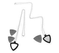 AKOOSY Collar Púa de Guitarra de Silicona Soporte Triangular Grande, 4 Púas Eléctricas de Acero Inoxidable, Accesorio Portátil para Guitarristas, Adecuado para Uso en Conciertos