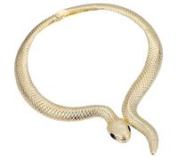 AKOOSY Collar Serpiente Dorado Vintage para Mujer Collar de Fiesta Halloween con Diseño Exagerado y Elegante Decoración de Cuello con Forma de Serpiente