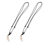 AKOOSY Collar Unisex de Colmillo Simulado Acrílico Color Concha, Joyería Retro, Colgante Moldeable para Uso Diario y Fiestas, Accesorio de Moda Tamaño Único