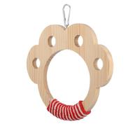 AKOOSY Columpio de Madera para Pájaros Instalación Simple y Diseño Seguro, Percha Colgante en Forma de Pata para Jaulas de Loros y Conures, Estilo Natural y Color Caqui