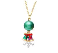 AKOOSY Conjunto de Collar y Pendientes Navideños para Mujer y Niña Accesorios de Fiesta Diseño Clásico de Navidad Material de Joyería Temática para Reuniones y Regalos Festivos