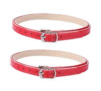 AKOOSY Correa para Zapatos de Tacón Cruzada Antideslizante Correas Tobillo Desmontables de Piel Sintética Roja para Mujer Elegante