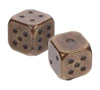 AKOOSY Dados Metálicos Dorados Paquete de 2 Piezas de 12mm Esquinas Redondeadas, Compactos y Fáciles de Guardar, Ideales para Reuniones Familiares y Fiestas