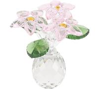 AKOOSY Decoración de Cristal Pequeña Florero Rosa Adorno Floral Elegante para Hogar Oficina y Fiestas Escultura de Cristal Duradera y Chic para Sala y Dormitorio