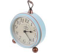 AKOOSY Despertador de Mesa Retro Vintage Estilo Americano Azul de Metal