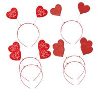 AKOOSY Diadema Cabello 6 Piezas en Forma de Corazón Rojo, Accesorios Día de San Valentín, Tocados Románticos para Mujer y Niña, Diademas Decorativas para Fiesta y Celebración