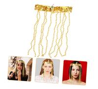 AKOOSY Diadema Egipcia Cuentas y Emblema De Serpiente Dorada Para Disfraz Egipcio Mujer, Accesorio Sofisticado Para Fiestas, Eventos y Halloween