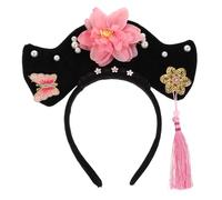 AKOOSY Diadema Vintage Qing Dinastía para Princesa con Borlas Accesorio Tradicional Hanfu para Fotografía y Celebraciones Festivas Banda Ancha Cómoda para Uso Prolongado