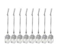 AKOOSY Dispensador de Perfume para Coche 8 Unidades Colgante Vidrio Vacío Cuadrado Plata Ambientador de Coche Difusor de Fragancia Decoración Interior Automotriz