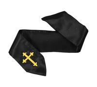 AKOOSY Estola de Pastor Negra con Cruz Bordada para Ceremonias Religiosas, Estola Clerical Unisex Transpirable para Bautismo, Confirmación y Bodas, 1 Pieza, Material Lavable Resistente