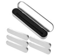 AKOOSY Estuche de Lápices de Hojalata Rectangular Plateado Interior Acolchado 6 Piezas Organizador Portátil para Bolígrafos y Lápices Adecuado para Uso Escolar y Doméstico