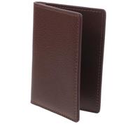AKOOSY Estuche para Tarjetas de Visita y Protector de Tarjetas de Cuero Genuino, Tarjetero para Hombre Café, Compacto y Resistente, Adecuado para Oficina y Uso Profesional