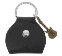 AKOOSY Estuche Resistente Negro para Púas y Metal de PU Guitarra Llavero Delicado para Guardar Púas Soporte Portátil para Adultos