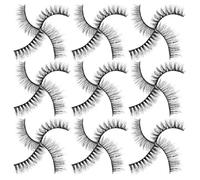 AKOOSY Extensiones de Pestañas Postizas de Poliéster Negro, 20 Pares Cómodos y Suaves para Maquillaje Natural y Uso Diario