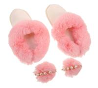AKOOSY Forro Térmico Desmontable para Zapatos de Invierno Suave Peluche Cálido con Pompón Rosa Talla Protección contra Viento y Frío