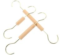 AKOOSY Ganchos Multiusos en Forma de S de Metal y Madera 3 Piezas (23 Cm, 28 Cm, 33 Cm) para Colgar Ropa y Accesorios en Armario y Hogar