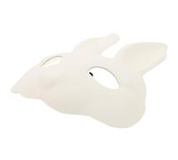 AKOOSY Halloween Bunny Mask Half Face PU Breathable Cosplay Rabbit Mask For Adults Lightweight Party Accessory For Masquerade Carnival Birthday Easter DIY Painting