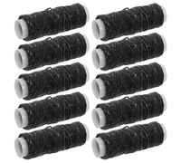 AKOOSY Hilo Encerado para Coser Cuero Negro, Poliéster Resistente, Plano, 12 M por Rollo, 10 Rollos para Manualidades, Reparación de Calzado, Encuadernación y Joyería Artesanal