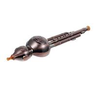 AKOOSY Hulusi Tradicional C Afinación, Instrumento Musical Chino para Principiantes, Flauta de Calabaza Chapado Cobre, Instrumento Étnico de Viento Estuche para Práctica Estilo Aleatorio