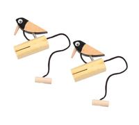 AKOOSY Instrumentos de Percusión Forma de Pájaro Carpintero Juego de 2 Material Sintético Beige , Melodía Nítida para Niños Adecuado para Educación Infantil y Decoración