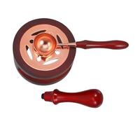 AKOOSY Kit de Sellos de Cera con Horno Fundidor Compacto Cuchara de y Mango Calentador para Velas DIY Herramienta Práctica para Sellos Sobres Invitaciones Decoración Retro para Hogar y