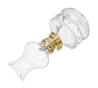 AKOOSY Lámpara de Queroseno Clásica de Cristal, Vidrio y Metal para Cocina | Iluminación Ambiental Emergencia, Recarga Fácil de Combustible, Mecha Reemplazable, para Repisa