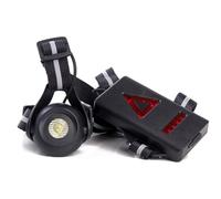 AKOOSY Linterna Diseño Negro de Goma con Luz Trasera de Advertencia y Uso Manos Libres LED Recargable por USB con Múltiples Modos para Correr y Senderismo