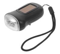AKOOSY Linterna Solar Recargable Manivela, Led, Portátil para Acampar | Carga Solar y Batería Recargable, Iluminación de Largo Alcance, ABS Negro, Uso Camping y Supervivencia