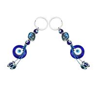 AKOOSY Llavero Vintage Amuleto de Ojo Turco Azul, Colgante Decorativo para Mochila y Llavero de Coche, Set de 2 Piezas, Accesorio Cultural para Protección y Buena Suerte en