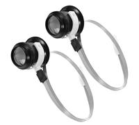 AKOOSY Lupa de Joyero con Diadema y Clip para Ojo, Aumento 5x, con Aro de Alambre de Acero, 2 Unidades, Herramienta Portátil para Reparación y Mantenimiento de Relojes y Joyas