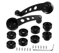 AKOOSY Manijas de Aluminio para Puertas de Coche Juego con Manivelas para Elevalunas Manual Accesorio Resistente para Ventanas Incluye Adaptadores y Clip de Montaje Color Negro