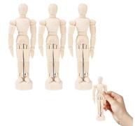 AKOOSY Maniquí de Madera para Dibujo Artístico, 3 Piezas, Ligero y Fácil de Transportar, Adecuado para Bocetos y Adorno en Oficina o Taller