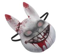 AKOOSY Máscara de Conejo Sangrienta para Adultos Máscara de Terror para Role Play y Casas Encantadas Accesorio de Halloween con Ventilación Cómoda y Material para Fiestas Temáticas y