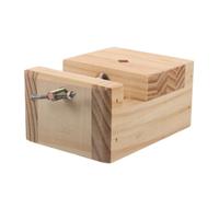 AKOOSY Mini Banco de Trabajo Giratorio de Madera para Tallado Artesanal Abrazadera Doble Cabeza para Fijar Sellos Chinos Prensa de Mesa Portátil para Grabado Piedra y Bricolaje