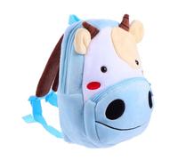 AKOOSY Mochila Infantil de Peluche Animal Vaca Ligera y Cómoda para Guardería y Viaje con Diseño Adorable y Bordado de Dibujos Animados Resistente y para Niñas Pequeños