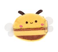 AKOOSY Monedero Pequeño de Peluche Abeja Mini Llavero para Mujer Bolsa para Monedas y Auriculares Uso Diario Portátil Tejido de Felpa Rosa Ruborizado
