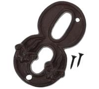 AKOOSY Números de Puerta Tornillos de Montaje Diseño Retro de Hierro Fundido Fácil de Leer y Distinguir, Acabado Martillado Irregular para Uso Interior