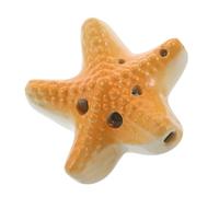 AKOOSY Ocarina Cerámica de C Instrumento de Viento Resistente y Portátil para Principiantes Diseño Estrella de Mar Naranja para Fiestas la Playa y Educación Musical