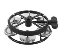 AKOOSY Pandereta para Batería con Montura Cascabeles para Hi Hat Accesorio Ligero para Música y Fiesta Compatible con Kits de Percusión