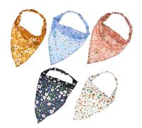 AKOOSY Pañuelo Triangular Pelo de Mujer Floral, 5 Piezas Elásticas, Tejido Cómodo y Buena Transpirabilidad para Viajes y Citas Varios estilos