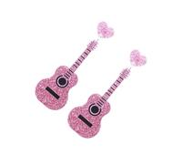 AKOOSY Pendientes Colgantes de Guitarra Clásica Rosa Diseño Creativo para Fiesta y Novia Bisutería Elegante para Mujer y Niña Color Duradero y Adecuado