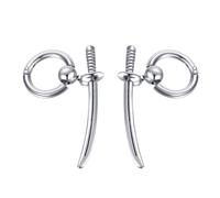 AKOOSY Pendientes Colgantes Punk de Acero Inoxidable Diseño Vintage Borla y Espada 1 Par de Joyería para Orejas Unisex para Uso Diario y Eventos de Estilo Urbano