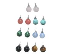 AKOOSY Pendientes de Botón Piedra Natural Turquesa Multicolor Set 7 Pares Mujer Casual Diario Elegante Color Aleatorio