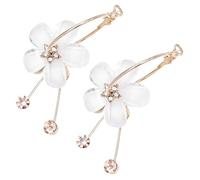 AKOOSY Pendientes de con Diseño de Acrílico y Circonita Pendientes Colgantes Elegantes para Mujer y Niñas Accesorios de Joyería de Oreja Transparentes Blanco