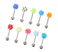 AKOOSY Piercings Lengua De Silicona 10 Piezas Diseño Creativo y Color Aleatorio Para Uso Seguro y Duradero En Piercings Corporales